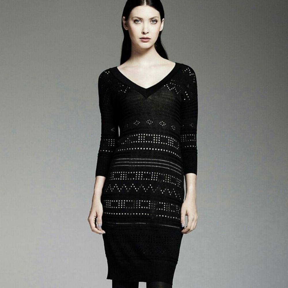 Catherine Malandrino for design nation, black V-neck dress size large
